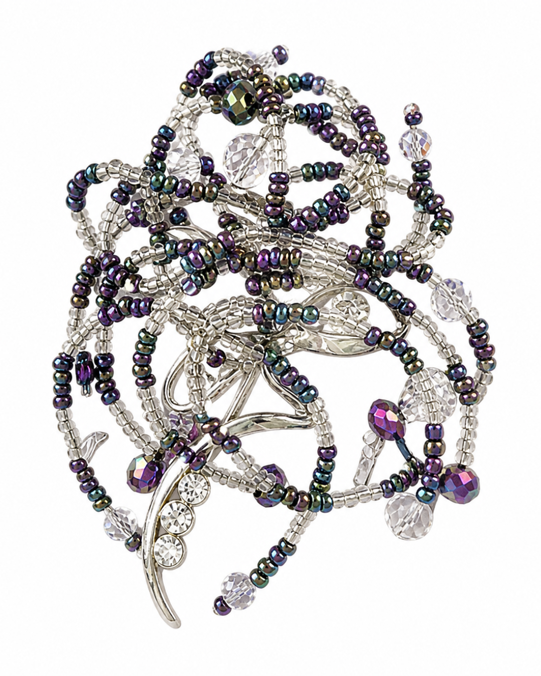 Midnight Tangle Crystal Brooch