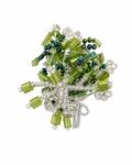 Verdant Cascade Crystal Brooch