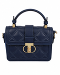 Midnight Quilted Lock Satchel