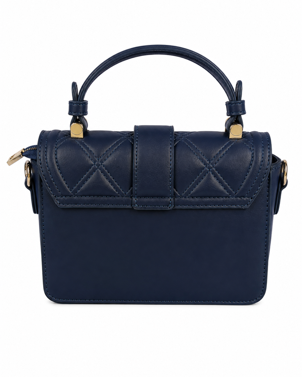 Midnight Quilted Lock Satchel