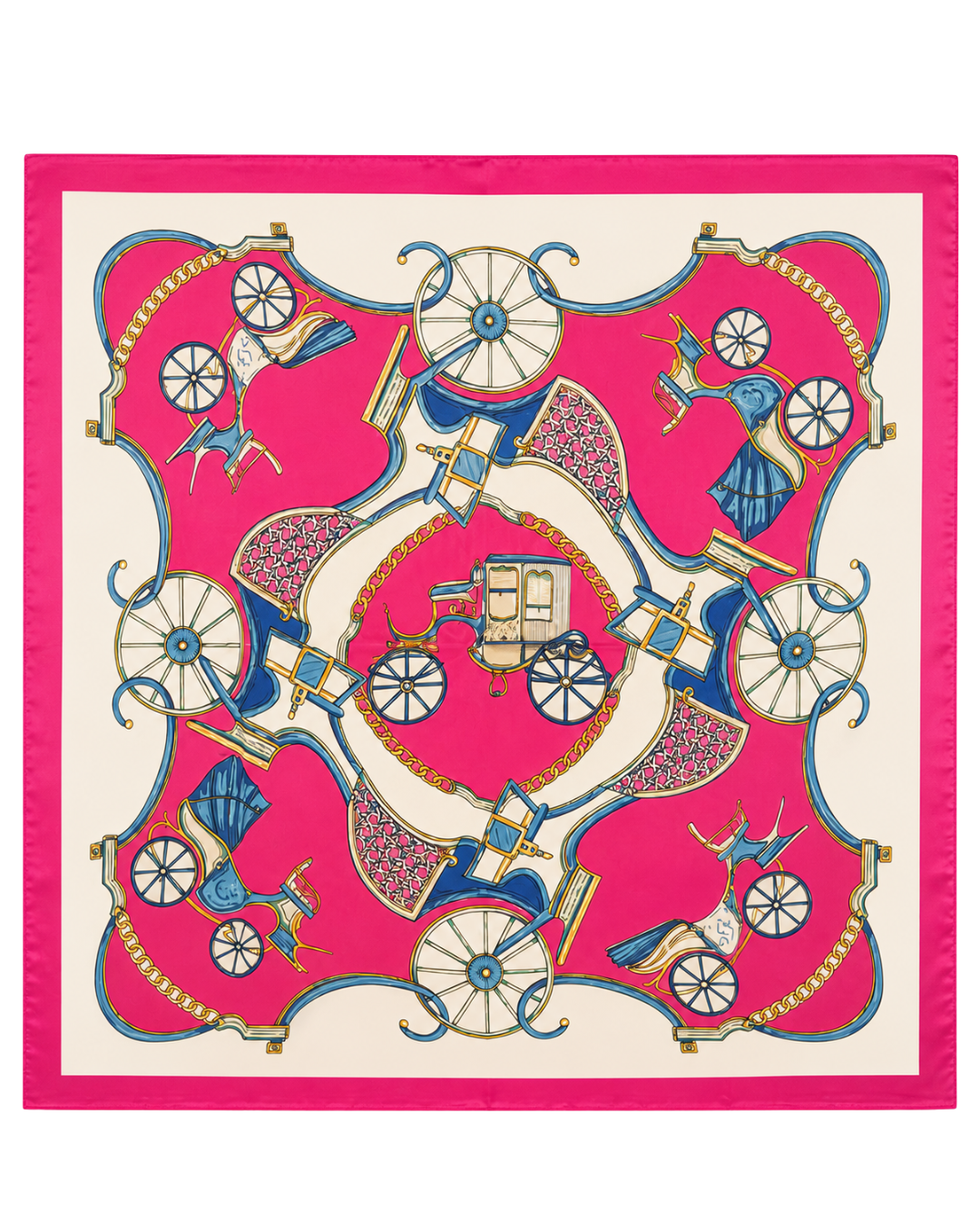 Fuchsia Carriage Silk Scarf
