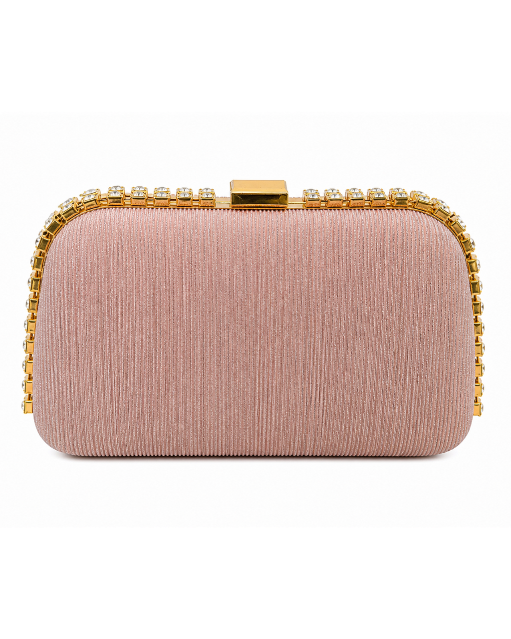 Blush Radiance Crystal Trim Clutch