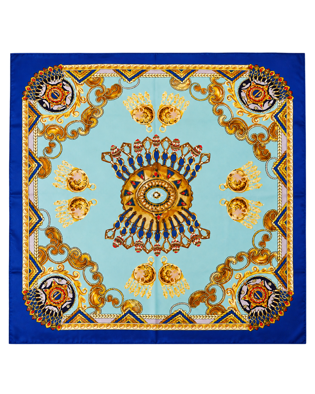 Azure Regalia Silk Scarf