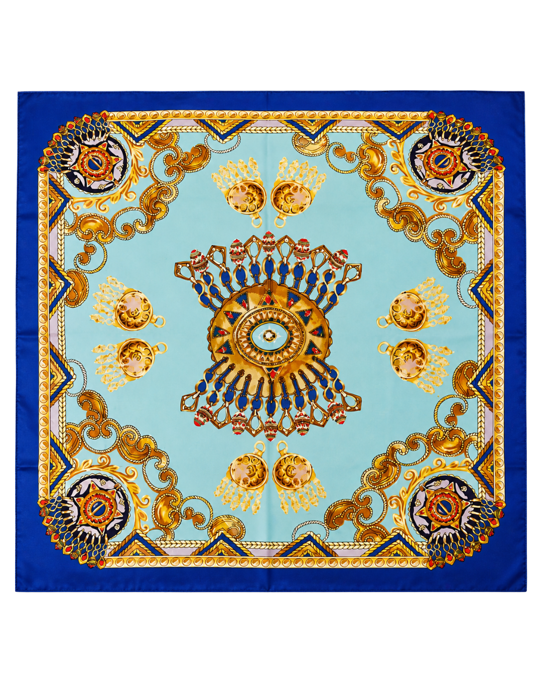 Azure Regalia Silk Scarf