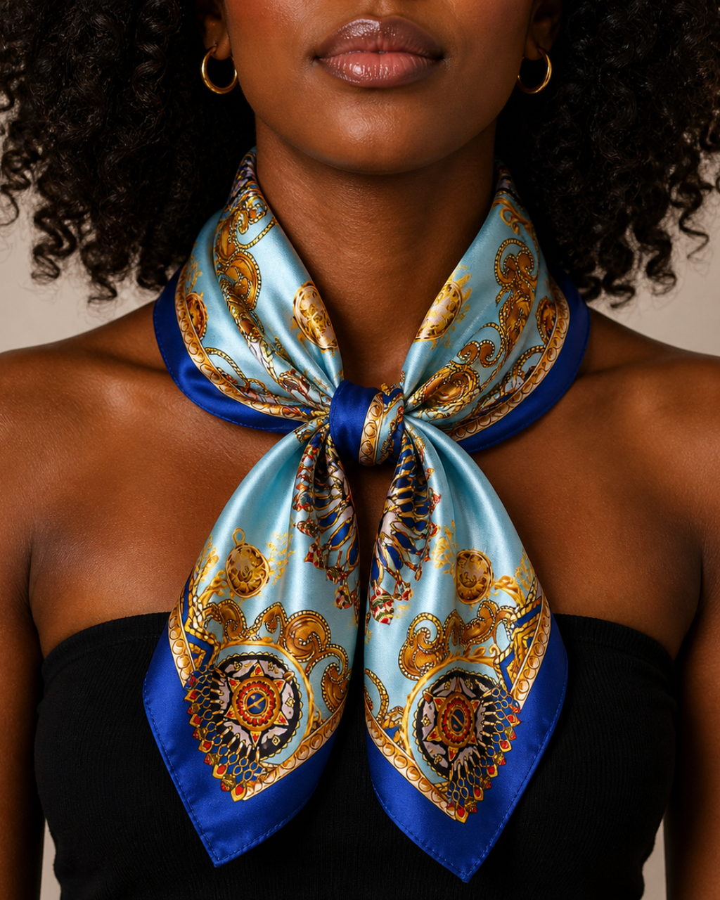 Azure Regalia Silk Scarf