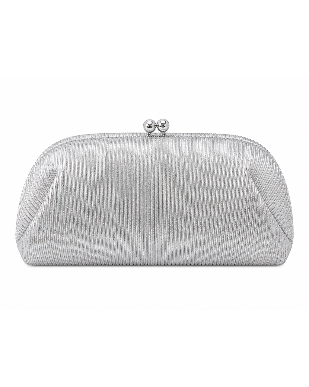 Silver Veil Pleated Clutch