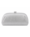 Silver Veil Pleated Clutch