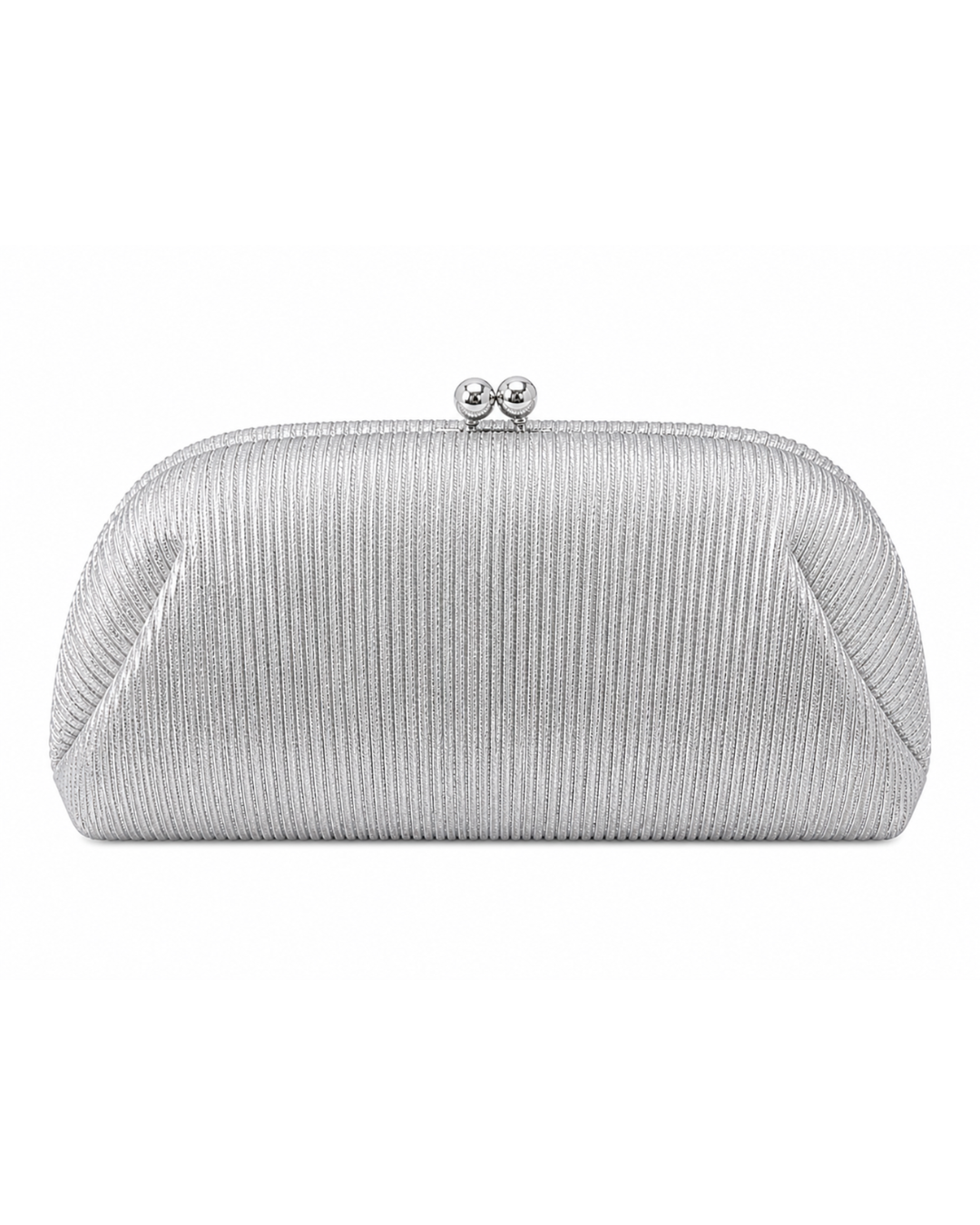 Silver Veil Pleated Clutch