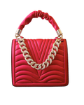 Scarlet Luxe Chain Handle Bag
