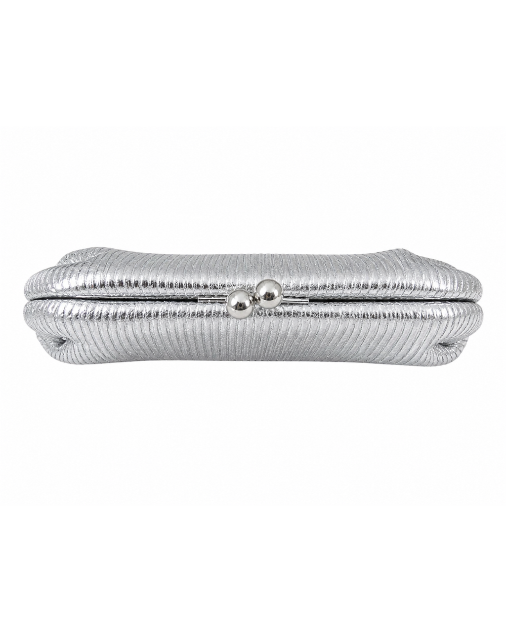 Silver Veil Pleated Clutch