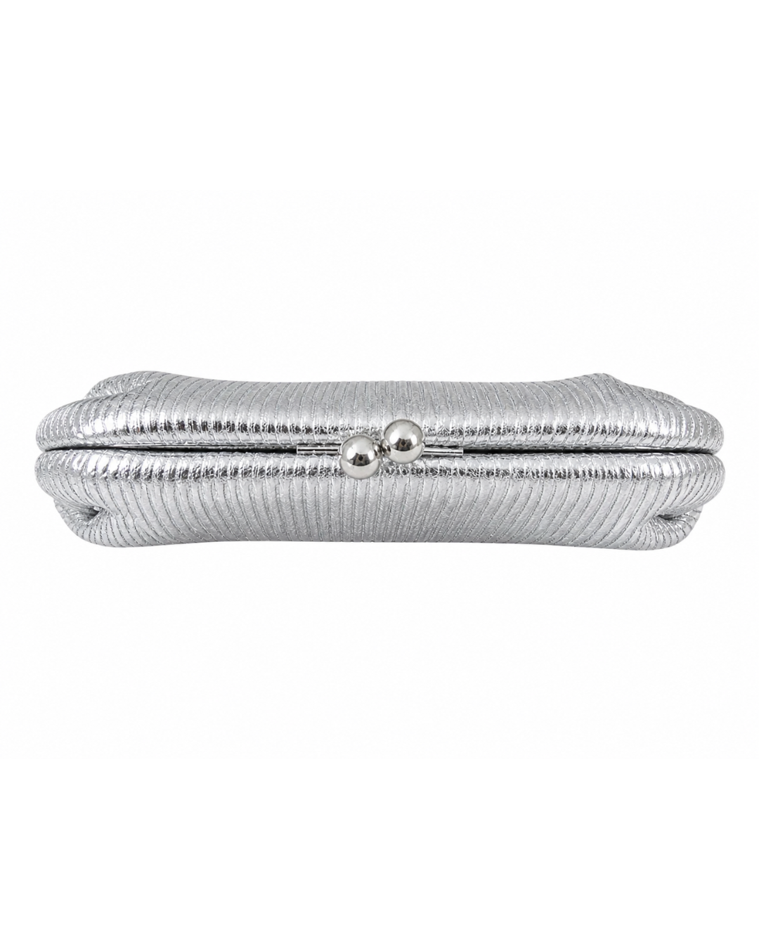 Silver Veil Pleated Clutch