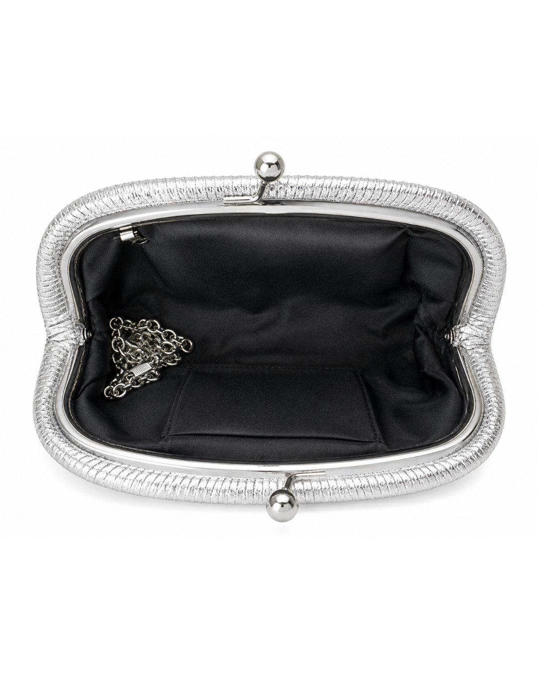 Silver Veil Pleated Clutch
