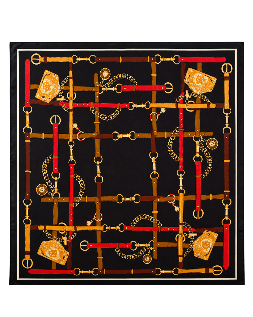 Noir Reins Silk Scarf