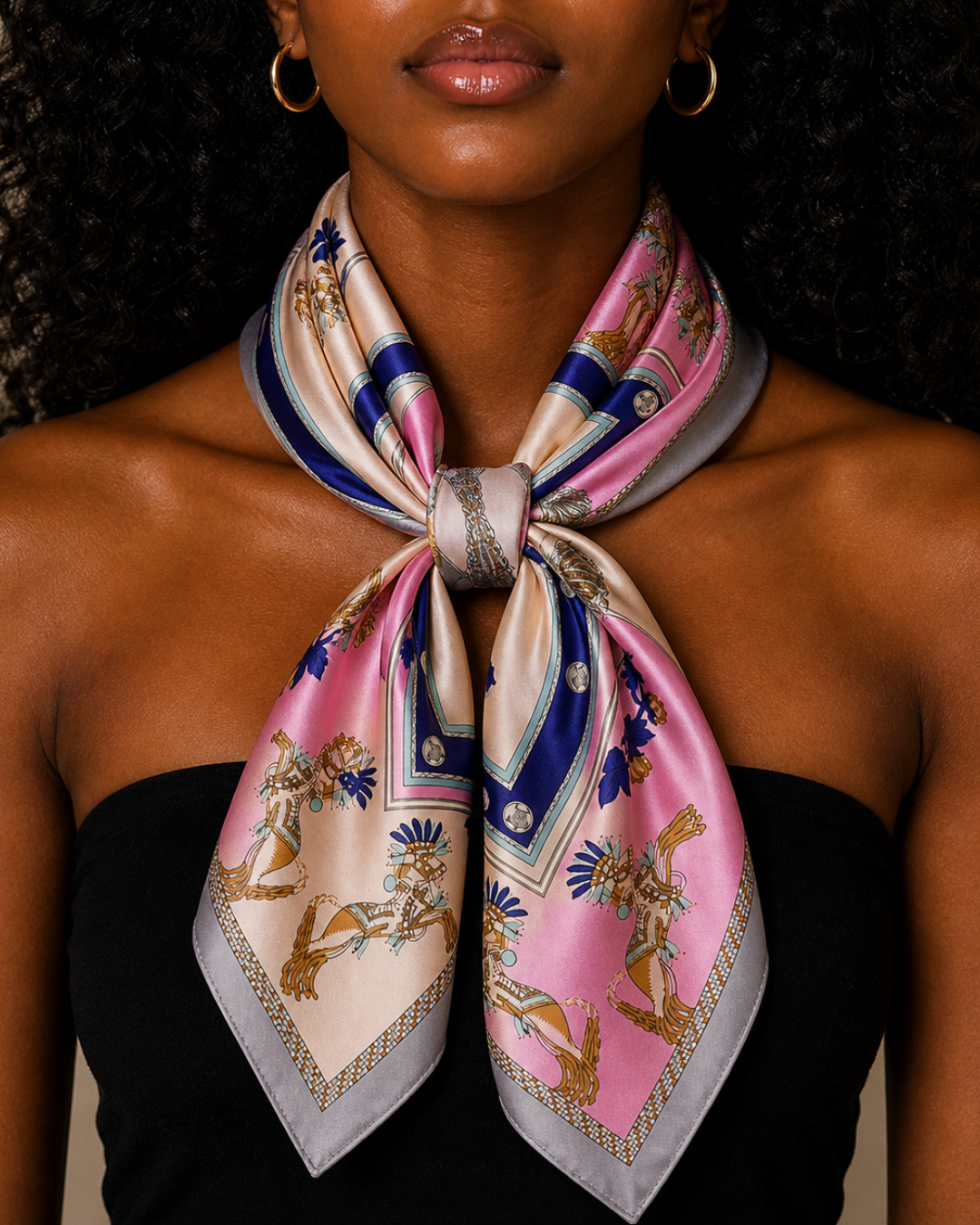 Blush Cavalier Silk Scarf