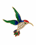 Verdant Flight Hummingbird Brooch