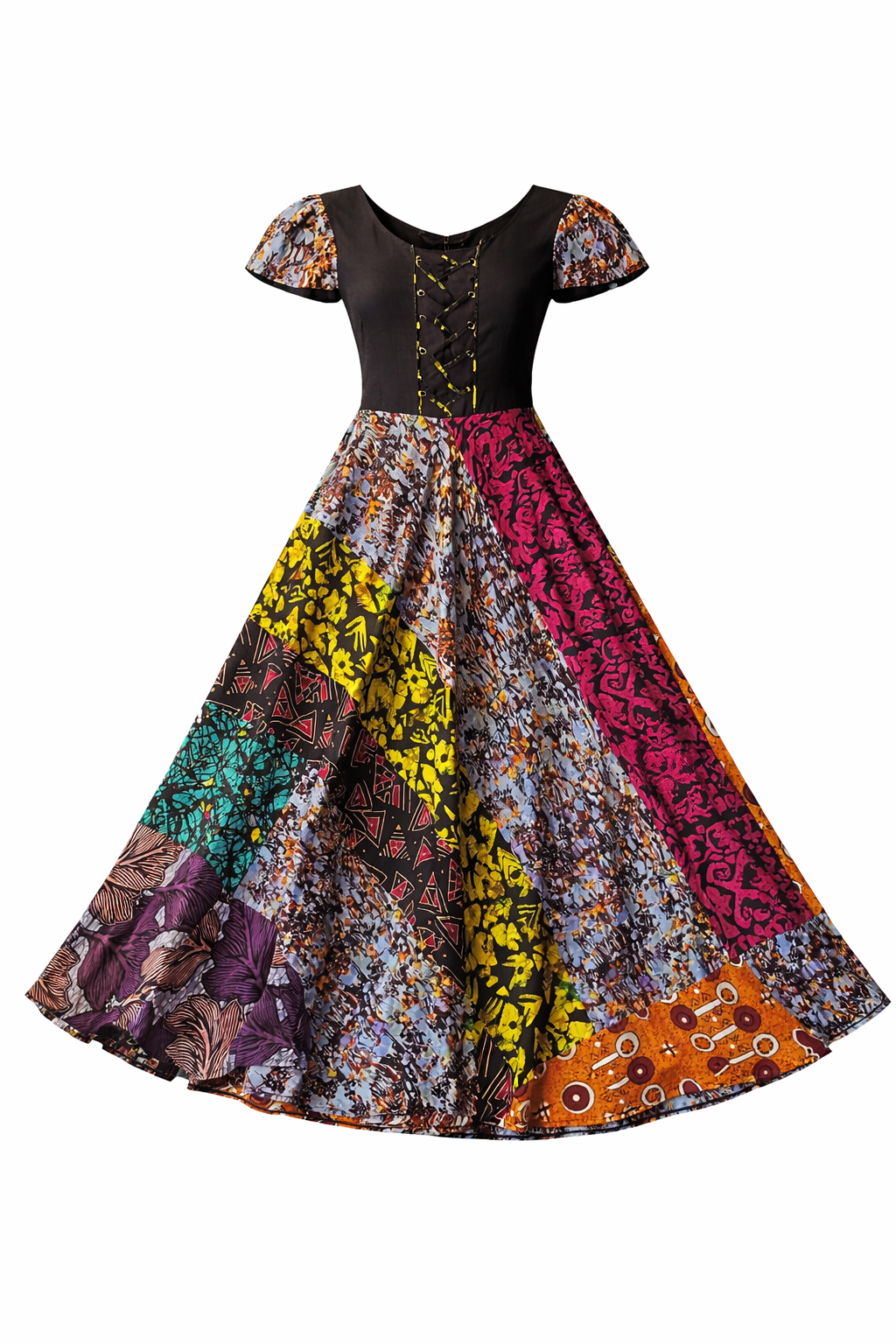 Patchwork Midi Dress